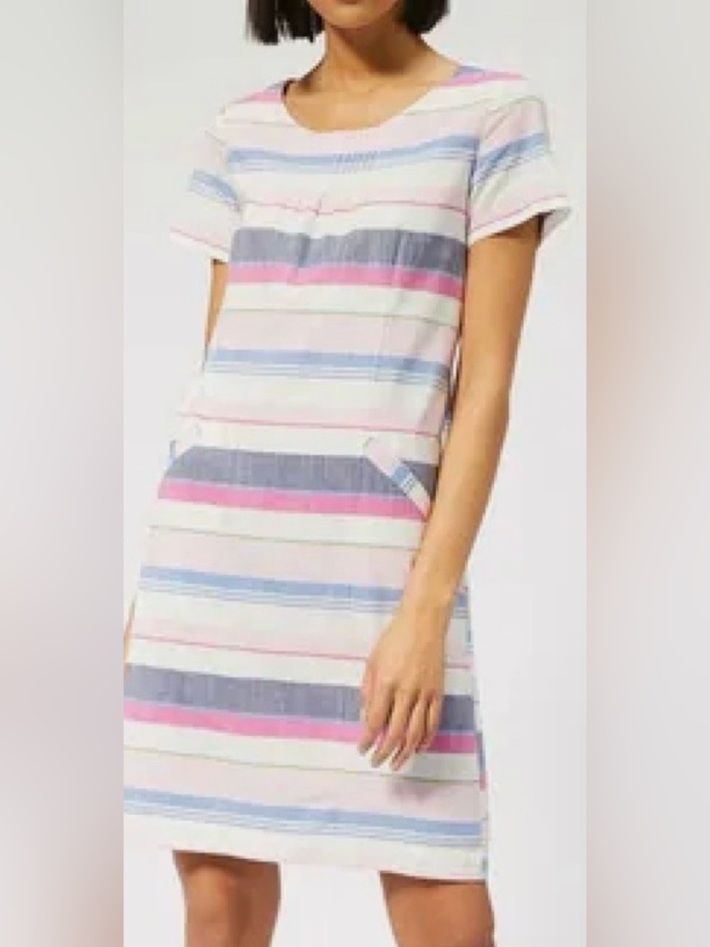 Joules Henrietta Striped Linen Blend Shift Dress – Women’s Size 8